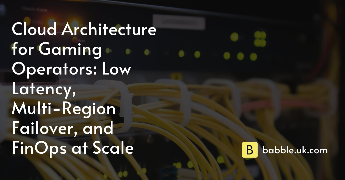 Cloud Architecture for Gaming Operators: Low Latency, Multi-Region Failover, and FinOps at Scale